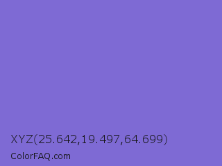 XYZ 25.642,19.497,64.699 Color Image