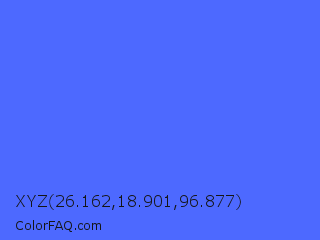 XYZ 26.162,18.901,96.877 Color Image