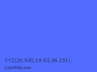 XYZ 26.645,19.63,96.151 Color Image