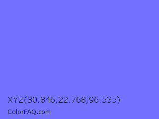 XYZ 30.846,22.768,96.535 Color Image