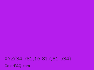 XYZ 34.781,16.817,81.534 Color Image