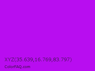 XYZ 35.639,16.769,83.797 Color Image