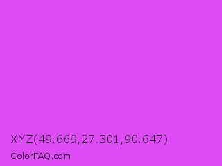 XYZ 49.669,27.301,90.647 Color Image