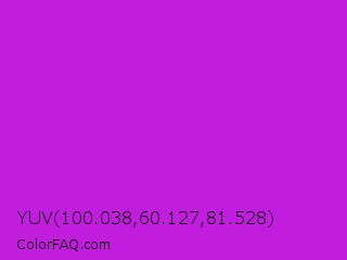 YUV 100.038,60.127,81.528 Color Image