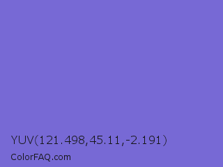 YUV 121.498,45.11,-2.191 Color Image