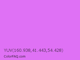 YUV 160.938,41.443,54.428 Color Image