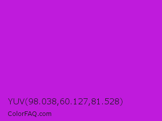 YUV 98.038,60.127,81.528 Color Image