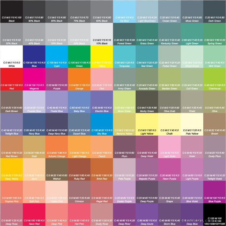 CMYK Color Table - ColorFAQ